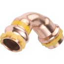 Aalberts copper press fitting gas V-contour bend 90°,...