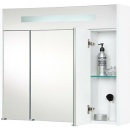 Evenes Spiegelschrank m. bel. Blende weiß Hochglanz...