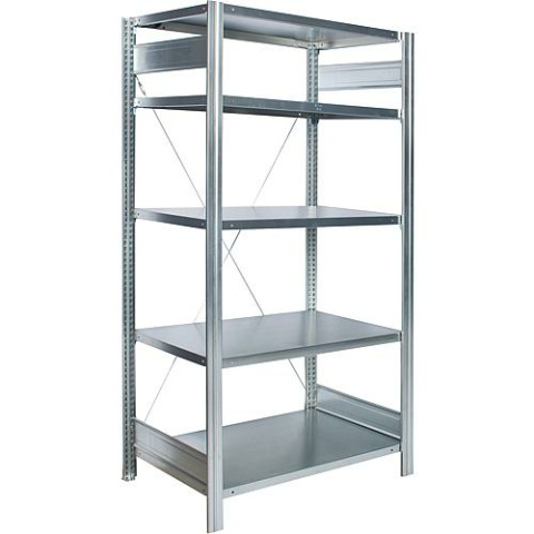Basic shelving BERT with 5 steel shelves Bay load 2000kg 2000x1005x500mm B3-53510-50 NEW