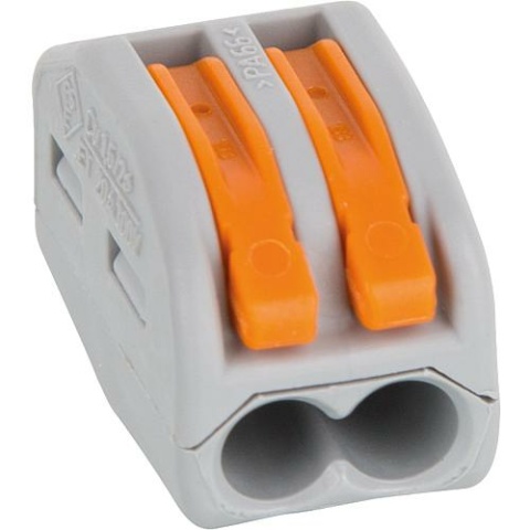 Borne de jonction Wago 222 borne à 2 fils, gris UE=50 222-412 NOUVEAU
