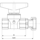 Teco Kugelhahn 1/2"" IG mit Überwurfmutter 3/4 und Flügelgriff NEU