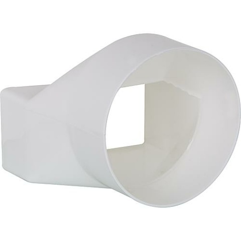 Helios pièce de transition FLÜR 100 Ø 100 mm sur 100 x 50 mm, plastique blanc 60704 NOUVEAU