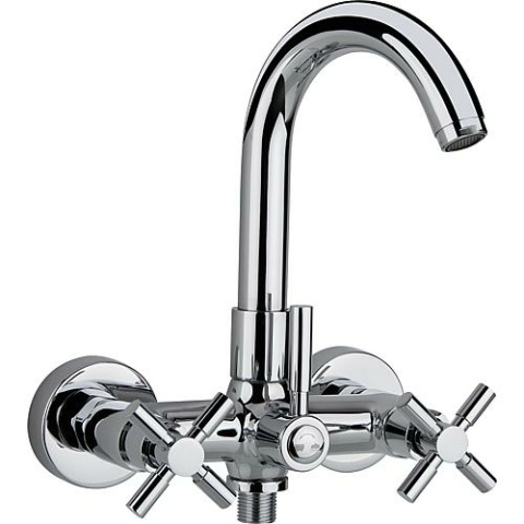 Evenes 2-Knop badmengkraan Comi projectie 137 mm chroom NIEUW