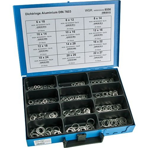 Assortment case equipped: Sealing rings aluminium DIN 7603 4001796016134 NEW