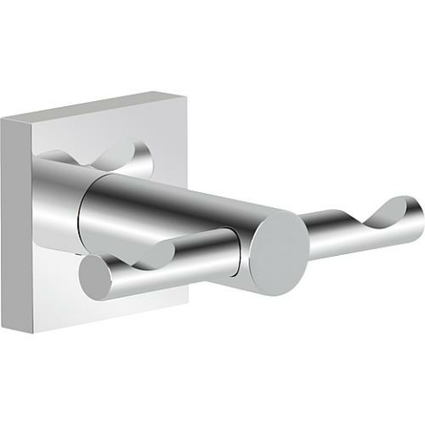 Evenes dubbele haak Elean messing verchroomd NIEUW