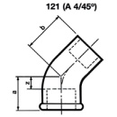 ATUSA Tempergussfitting verzinkt Nr. 121, Winkel I/A 45°, Ø 3"" NEU