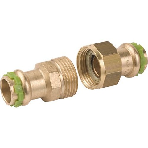 Aalberts gunmetal pressfitting V-contour pipe fitting flat sealing P 4330, Ø 35 mm 4330VW35 NEW