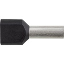 WKK Materiały mocujące podwójne końcówki drutu izolowane 6.0 x 26 czarne, worek 100 sztuk NOWOŚĆ