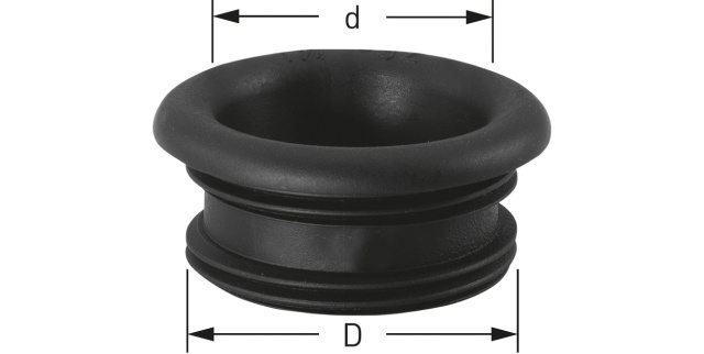 ASW HT rubber draadnippel 40/30 130226 NIEUW