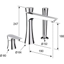 Evenes Miscelatore a 3 fori per bordo vasca Diva con doccetta a barra 190 mm cromo NUOVO