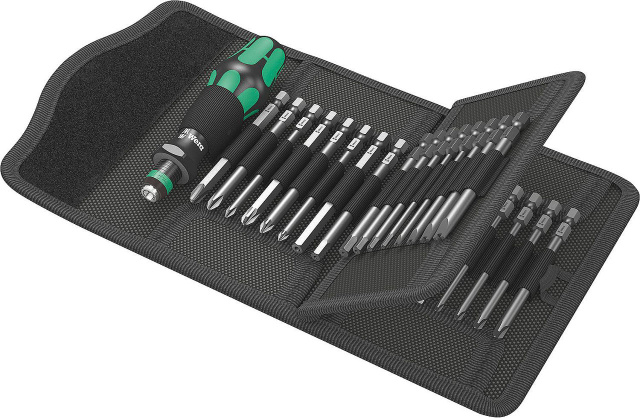 Wera Bayonet bit screwdriver set 33 pieces with 89mm long bits in folding case 5059297001 NEW