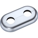 Megaro Doppelrosette - Typ Mailand Chrom glänzend 16 mm NEU