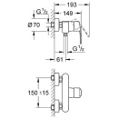 Miscelatore per doccia a parete Grohe Eurostyle Cosmopolitan cromo 33590002 NUOVO