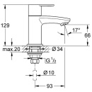 Grohe Eurostyle Cosmopolitan rubinetto a colonna 93 mm proiezione cromo 23039002 NUOVO