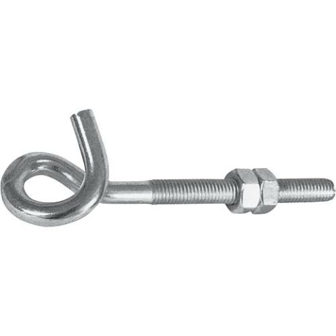 Plafondhaken met metrische draad en moeren gegalvaniseerd 12 x 160 PU 5 stuks 4001796033506 NIEUW