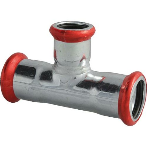 Eurotubi koolstofstaal persfitting M-contour T-stuk (i/i/i) 54x28x54 mm gereduceerd NIEUW