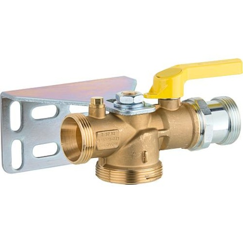 Teco gas shut-off ball valve with TAE for single-pipe meter straight through NEW