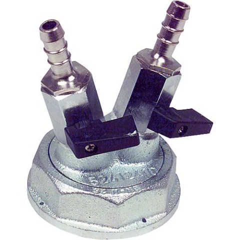 Testdop met één spie DN 25 aansluitschroefdraad R 2"", 2 kranen NIEUW