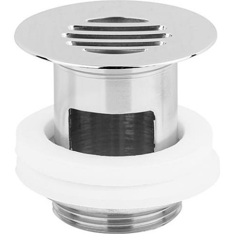 Shaft valve 11/4"" x 60mm chrome-plated brass with overflow and strainer NEW