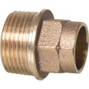 IBP red brass solder fitting transition nipple with male...