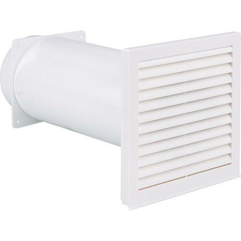 Ventilatore telescopico Upmann con attacco rotondo, DN 100 plastica bianca NUOVO