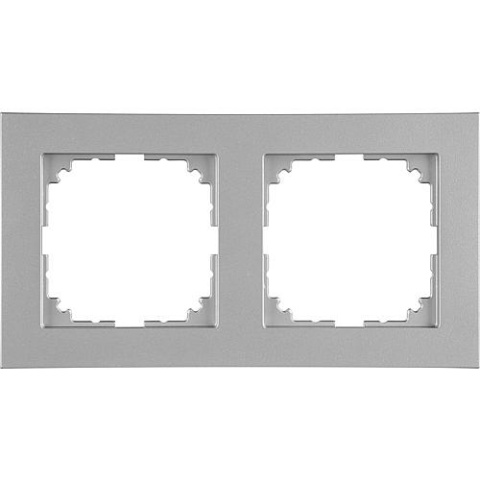Merten Rahmen M-Pure 2-fach, Aluminium, 1 Stück MEG4020-3660 NEU