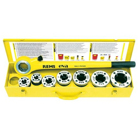 Rems REMS-eva set completo con cabezales de corte R 1/2""-3/4""-1""-11/4""-11/2""-2"" 520017 NUEVO