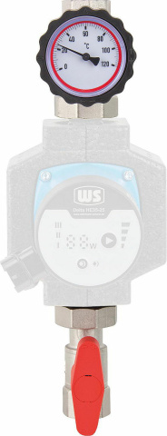 Evenes Set de départ Easyflow R11/4""xF1"" Robinet à bille thermomètre avec SKB Robinet à bille à brides sans isolation NOUVEAU